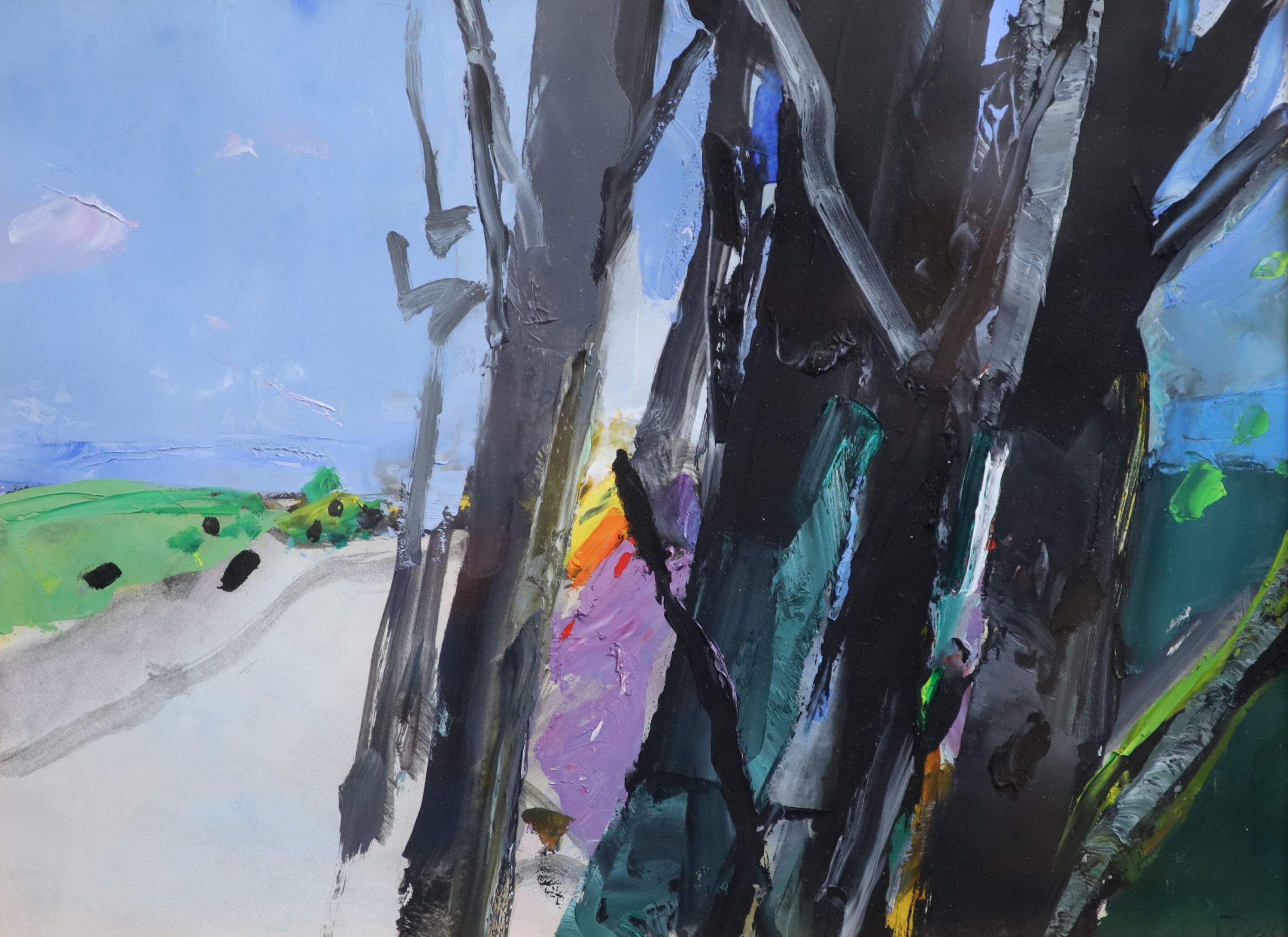 Donald Hamilton Fraser (1929-2009), Trees in a landscape, Mixed media, 28 x 37cm.